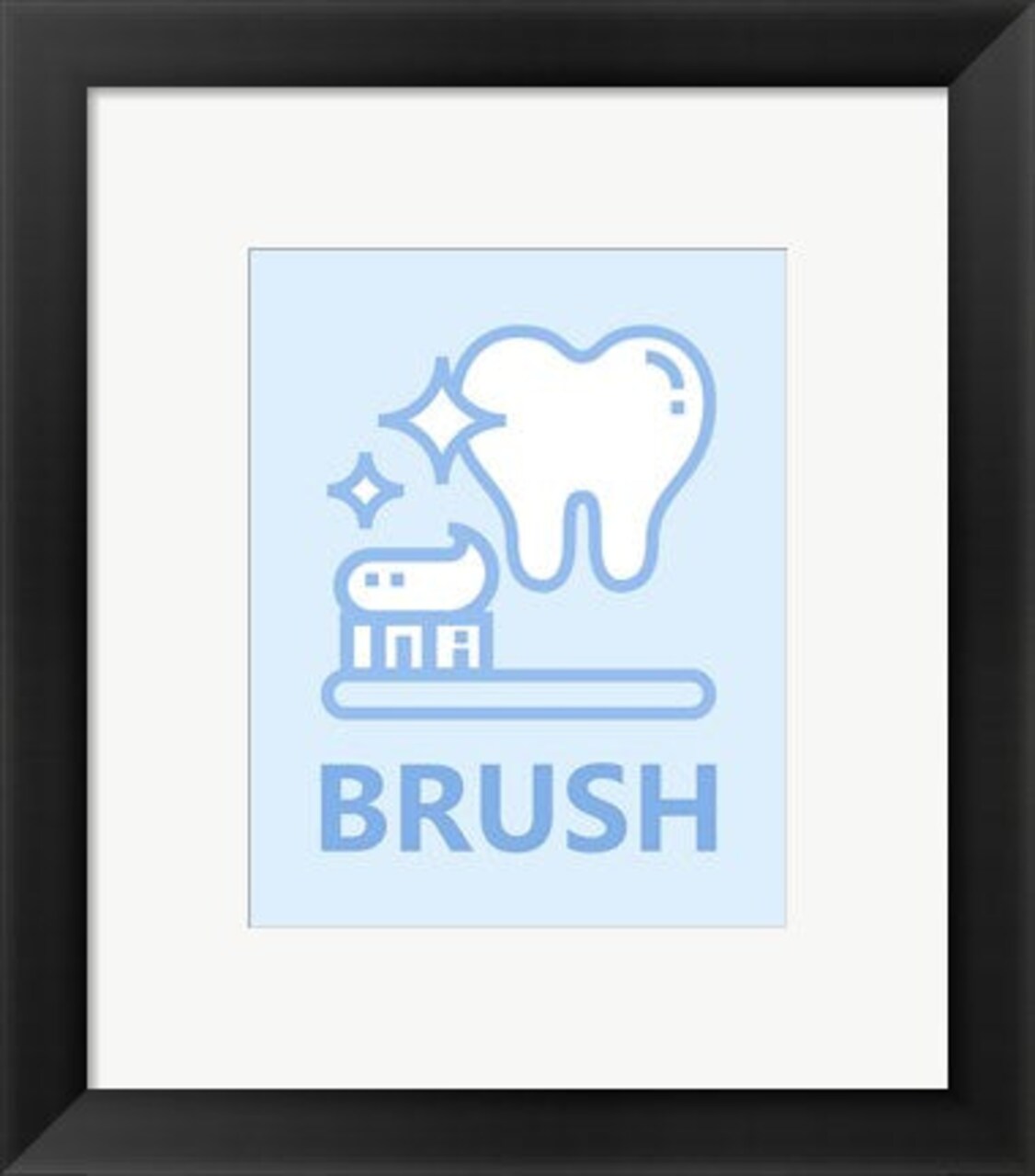 Framed Art Boy's Bathroom Task-Brush Wall Decor 18x24 Artwork